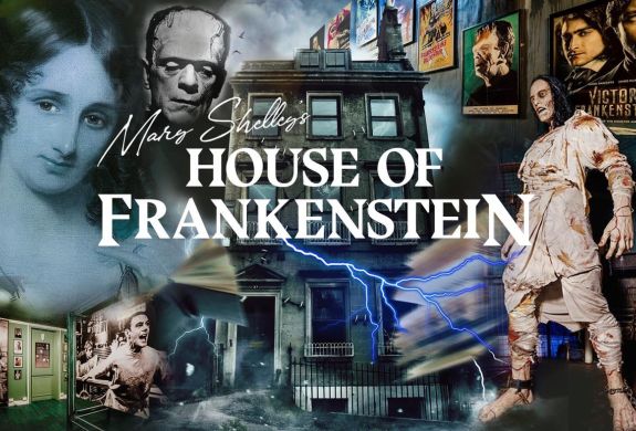 promotional poster for mary shelley's house of frankenstein museum