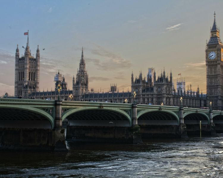 a view of the houses of parliament and big ben across the thames