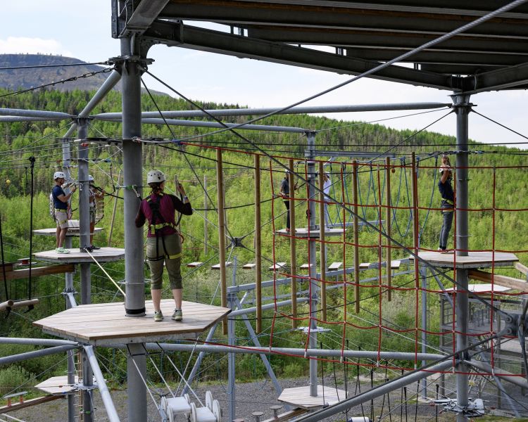 a view of the the zip world tower climber in south wales