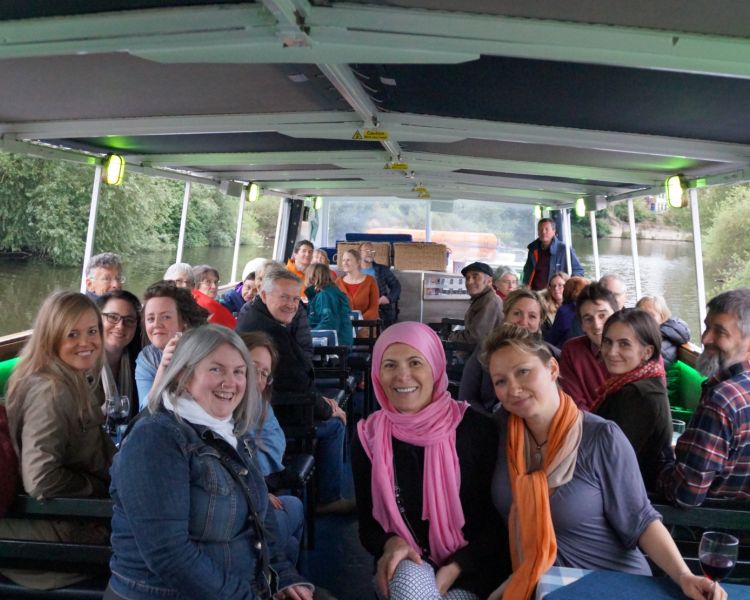 happy, smiling passengers on board the sabrina river cruise boat