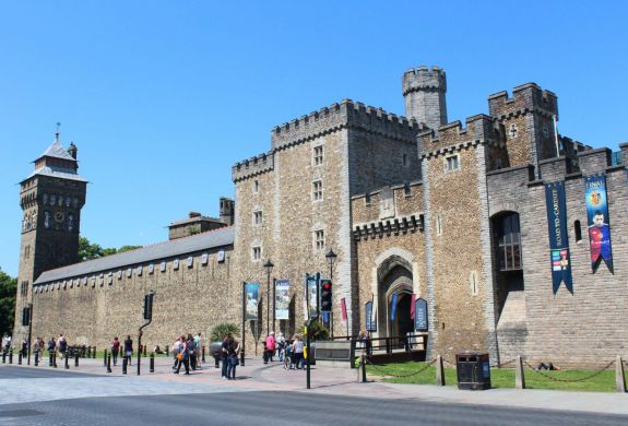 View of cardiff castle on a doctor who locations walking tour in cardiff