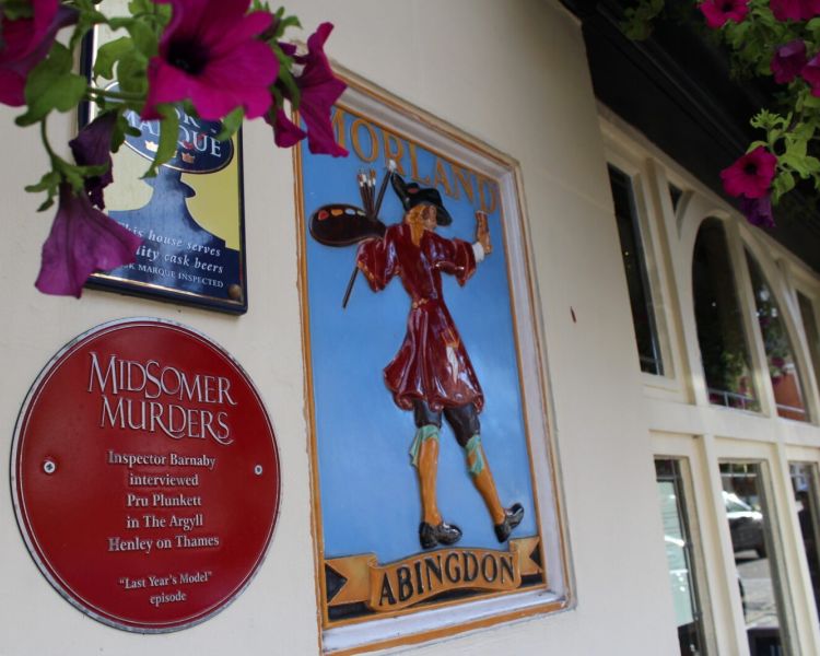 Outside of pub used for filming seen on a midsomer murders coach tour