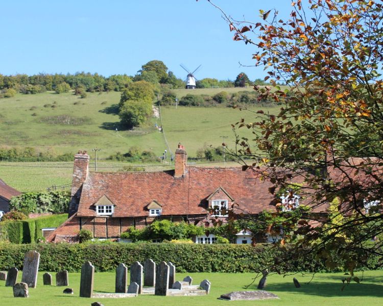 Village of turville seen on a midsomer murders coach tour