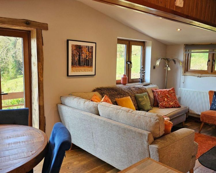 Living room area in mountain view lodge