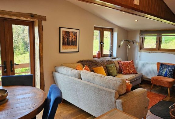 Living room area in mountain view lodge