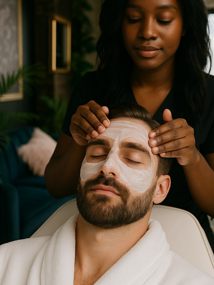 gentleman having a facial treatment