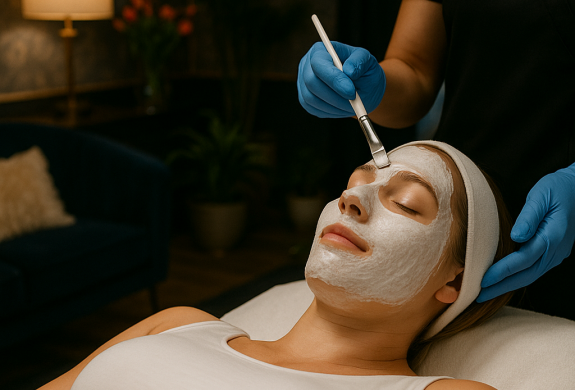 woman having a maternity facial experience in london