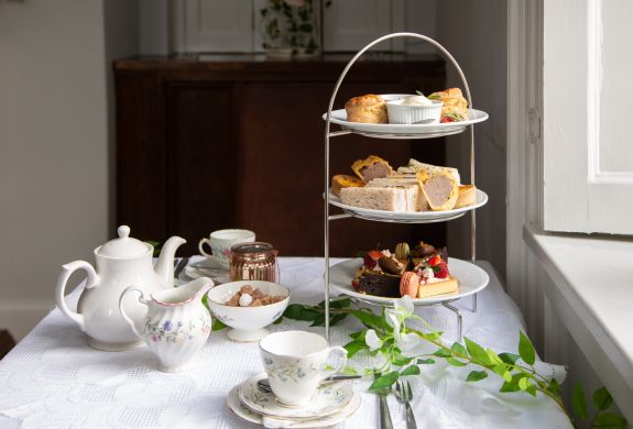 afternoon tea set up at four star shropshire hotel