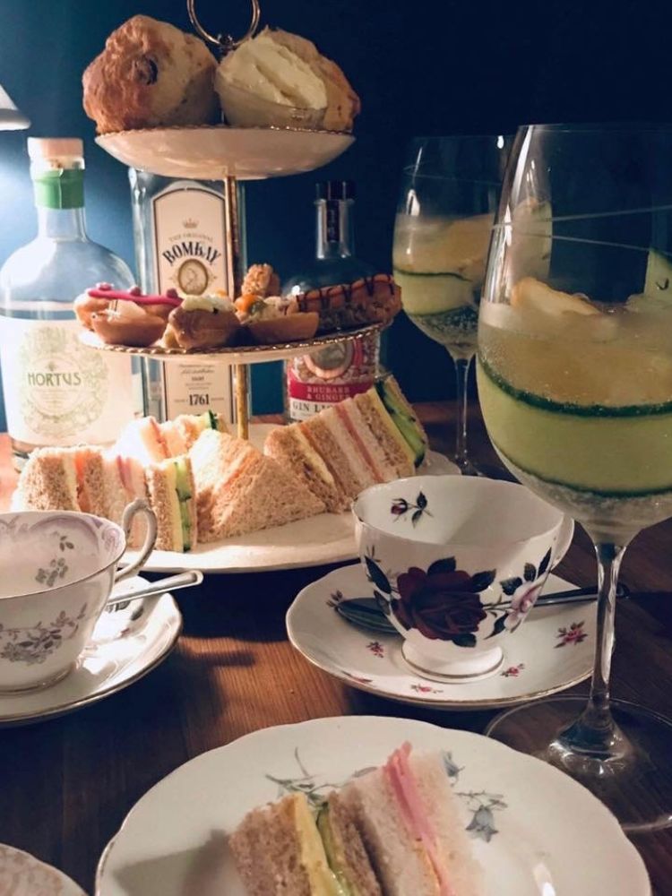 Close up of an afternoon tea at lion rock tea rooms