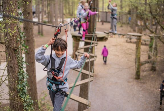 kids on the treetop adventure course at go ape