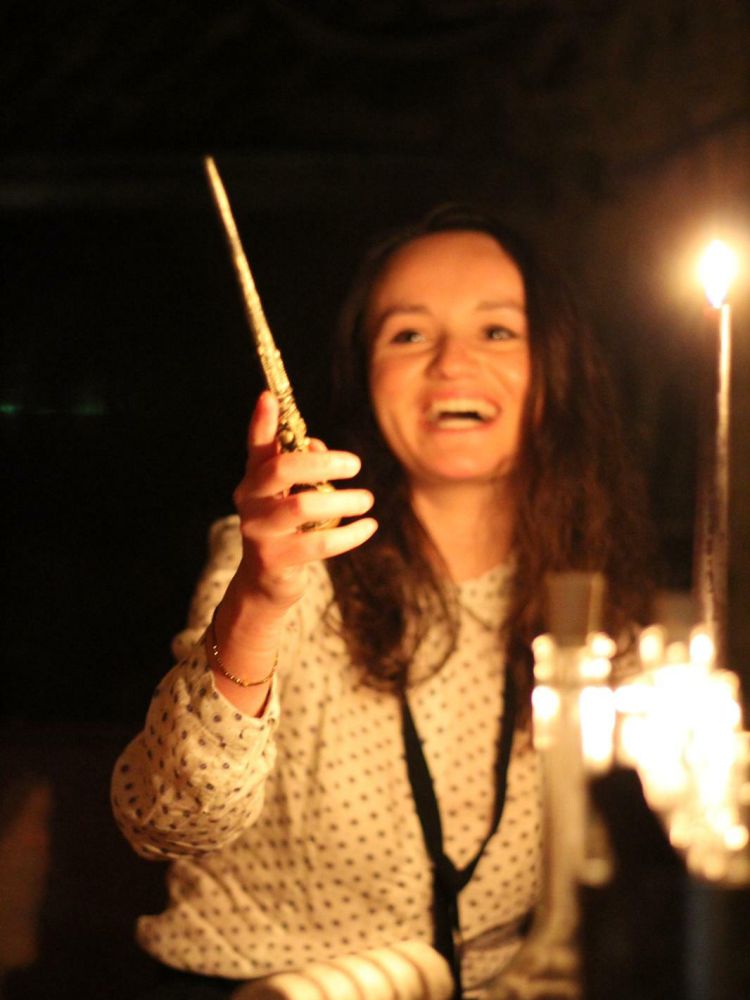 young girl crafting her own wand at the school of magic in edinburgh
