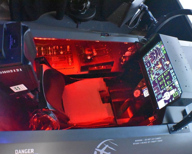 Cockpit of the f35 jet flight simulator