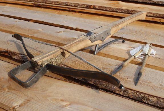 A medieval crossbow made on a blacksmith experience day