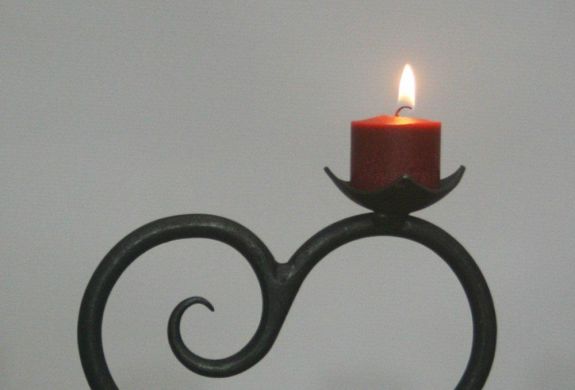 Decorative candle holder made on blacksmith experience day