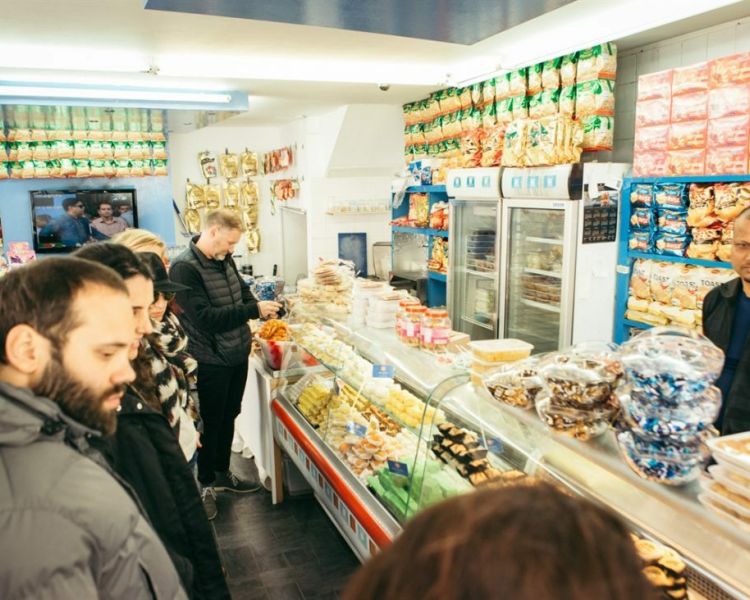 inside raj mahal sweets on brick lane as seen on a london street art and food taste of diversity tour