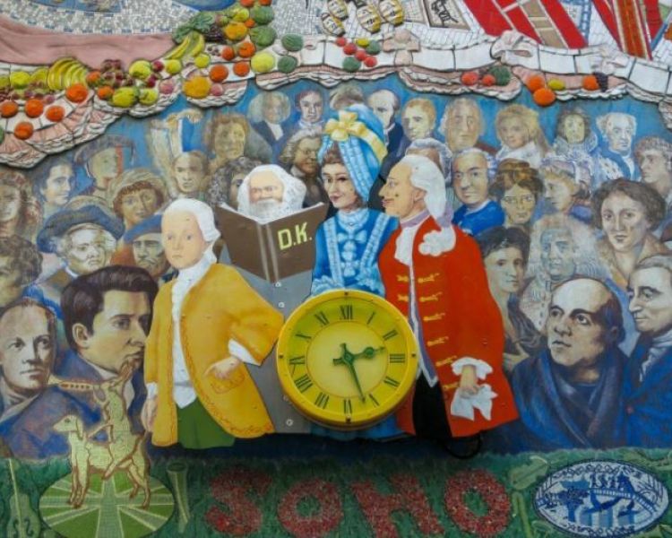 soho mural seen on a london street art and food taste of diversity tour