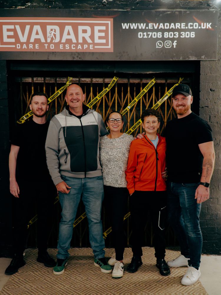 team photo after escape room
