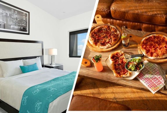 Split Photo Showing a UK City Break With Pizza Pornstar Martinis Experience For 2