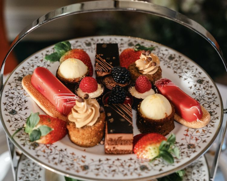 selection of cakes for afternoon tea at four star pitlochry hotel