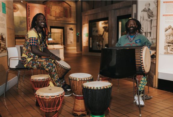Two african master drummers