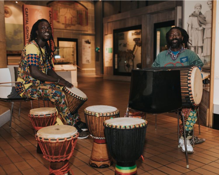 Two african master drummers
