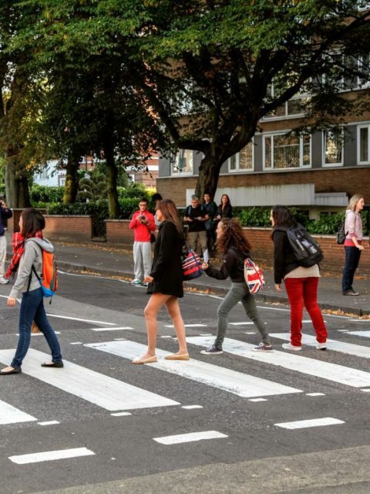 zebra crossing by abbey road seen on the beatles walking tour in london