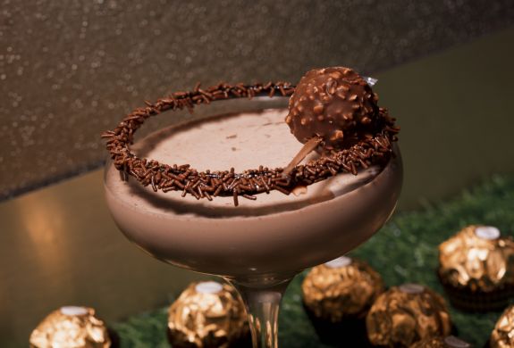 a ferrero rocher cocktail at the chocolate cocktail club in london