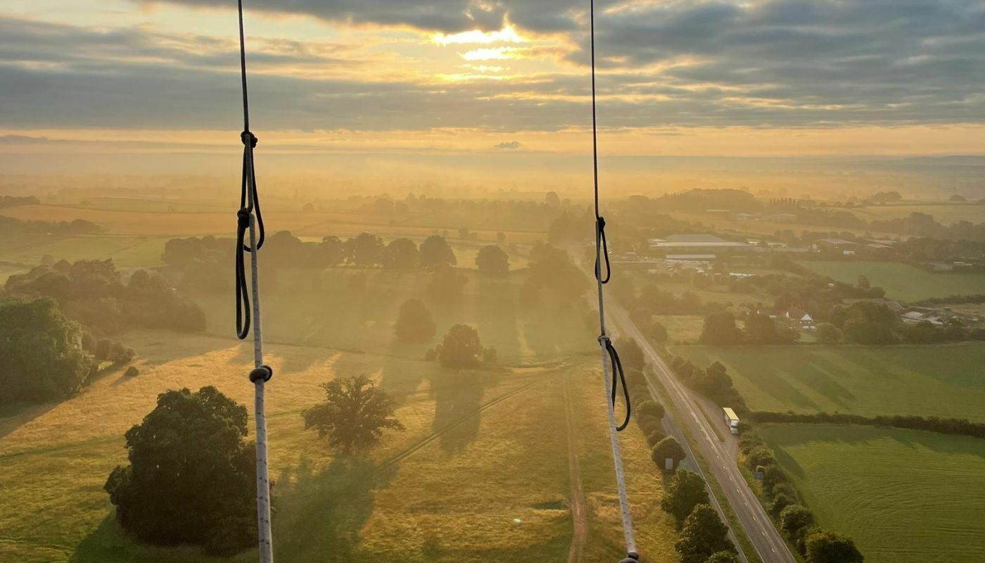 Autumn hot air balloon ride