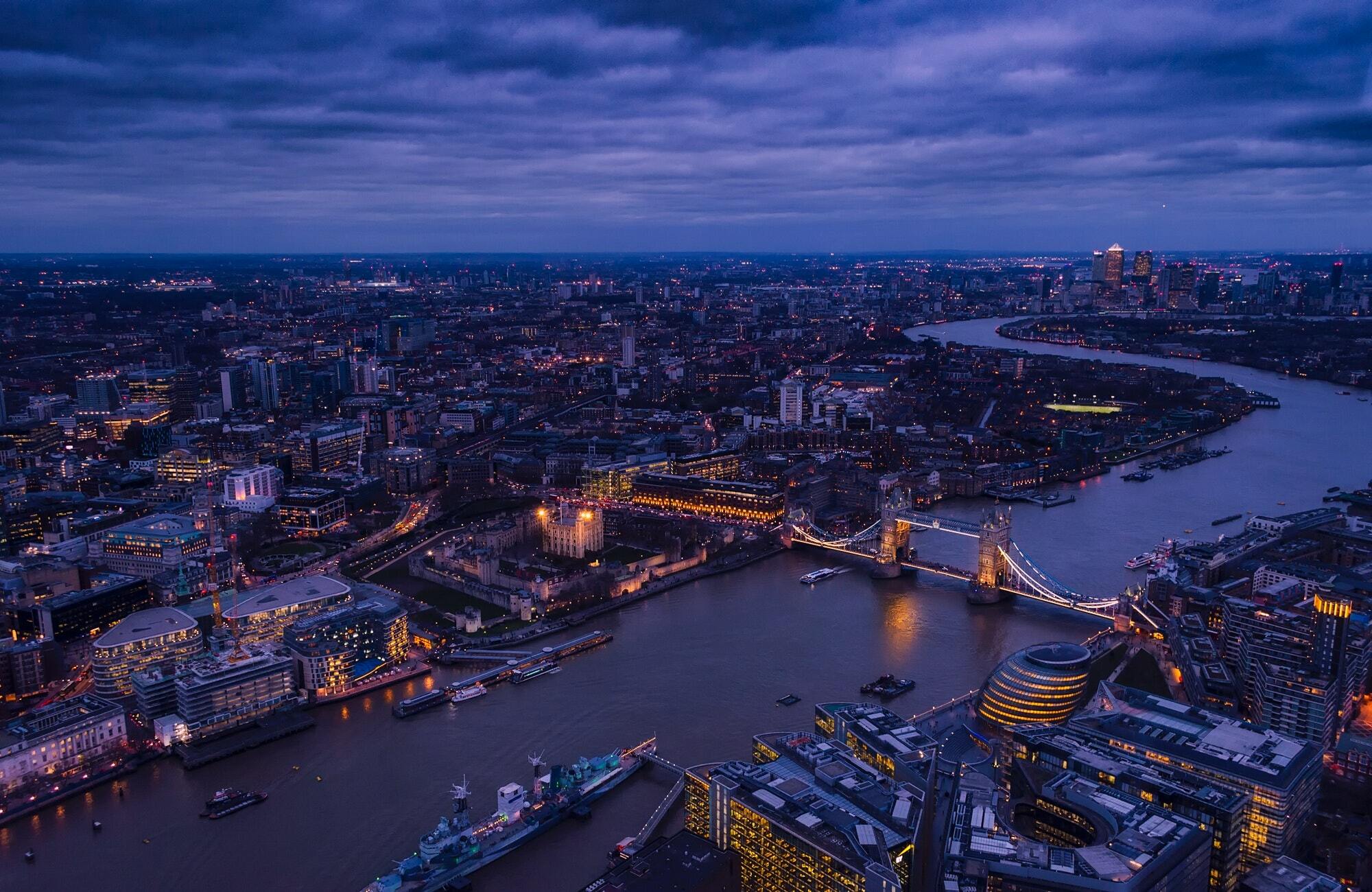 View from the shard at night